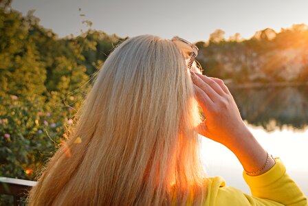 Nature woman long hair photo