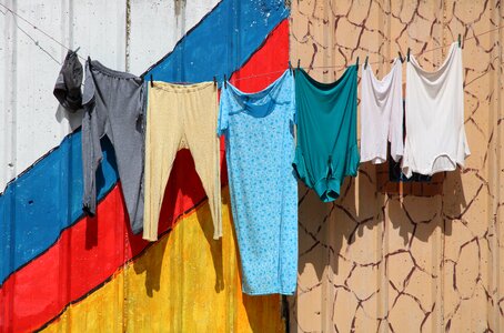 Drying clothes colourful