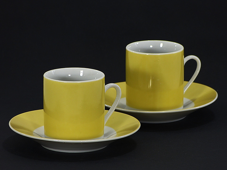 Yellow coffee dishes