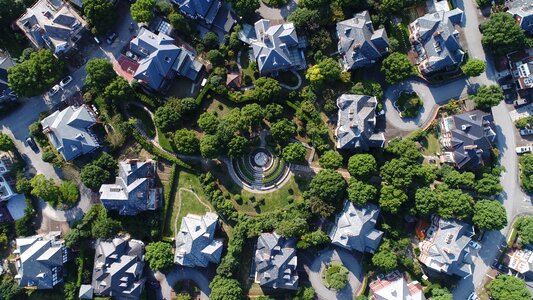 Aerial small town Free photos