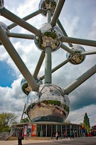 Atomium world's fair clouds photo