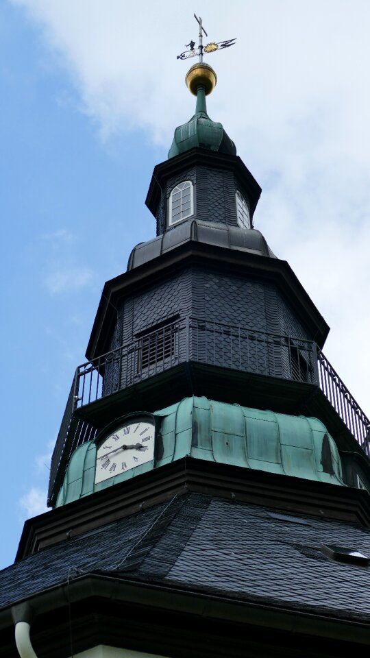 Clock tower ore mountains late baroque