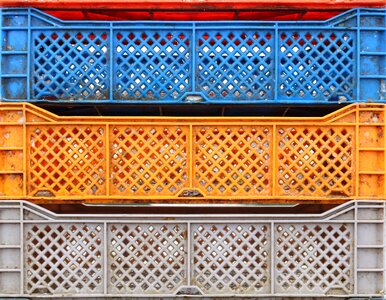 Crate fish containers photo