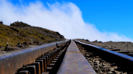 Clouds rails railroad tracks photo