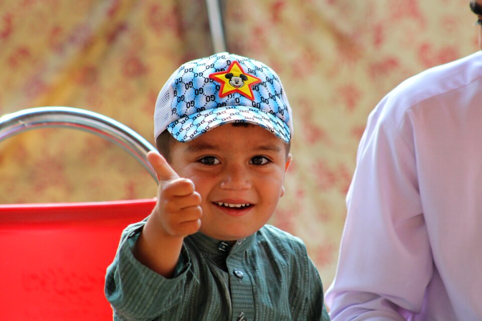 Little muslim posing