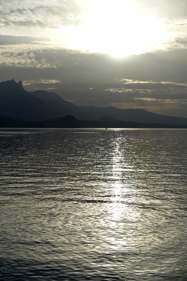 Ocean mountains sky