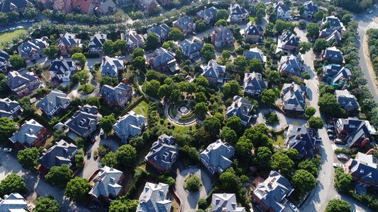 Aerial small town Free photos