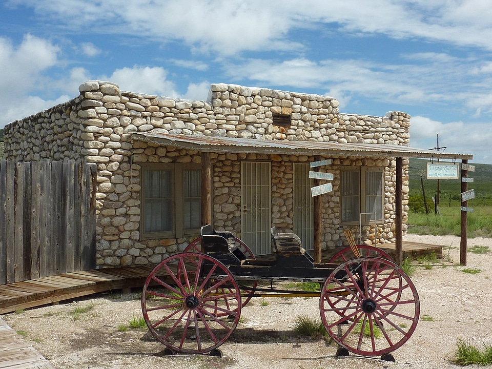Old stagecoach stone wall stone house