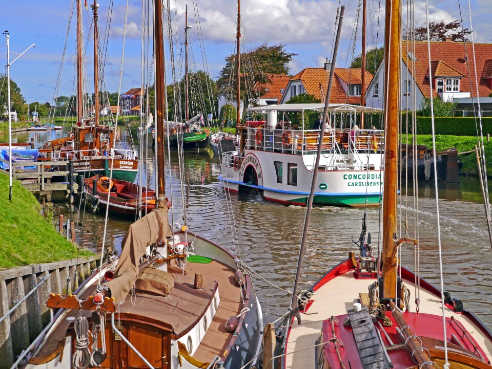 Old sailing ships paddle steamer excursion ship