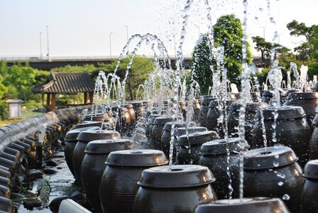 Republic of korea traditional jar fountain photo