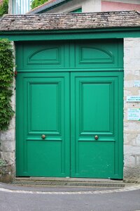 Door green wood door