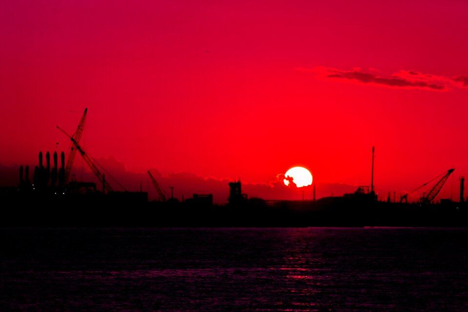 Landscape dusk sky