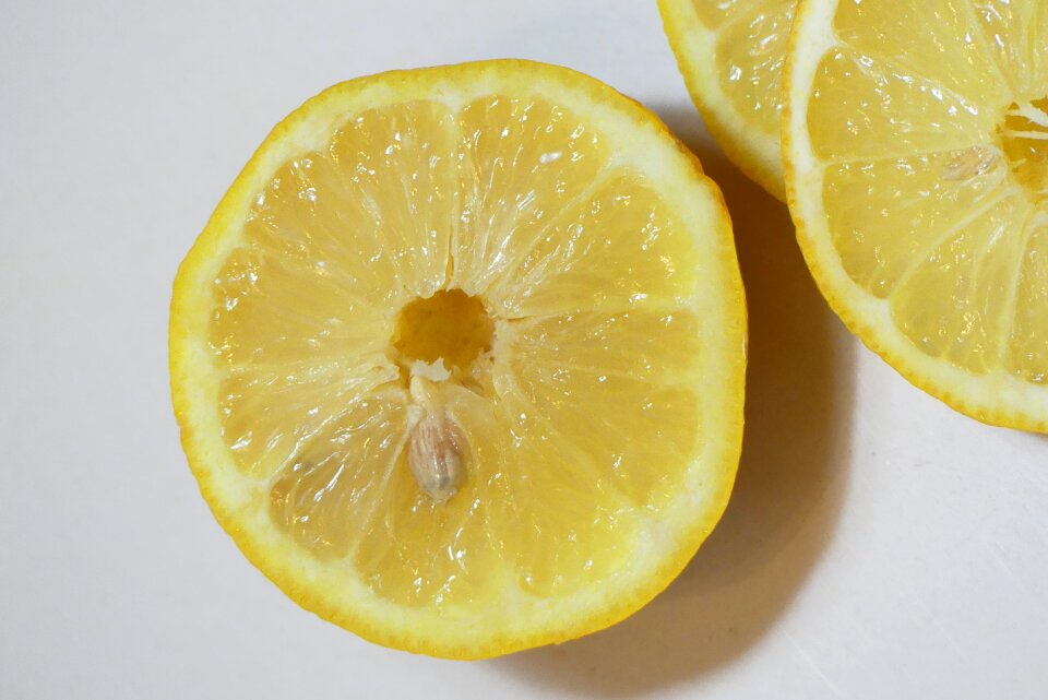 Vitamins slice of lemon citrus fruits