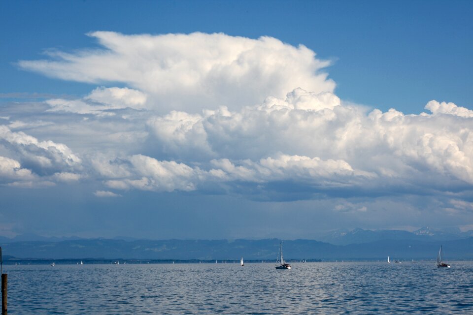 Sky alpine lake