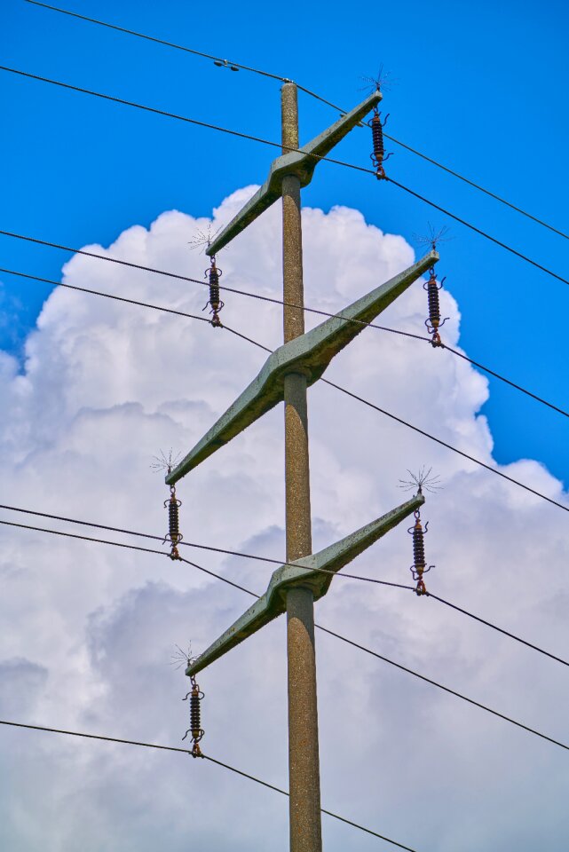 Power poles high voltage sky