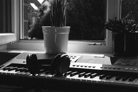 Black and white music music production photo