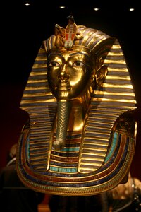 Golden burial chamber gold mask photo