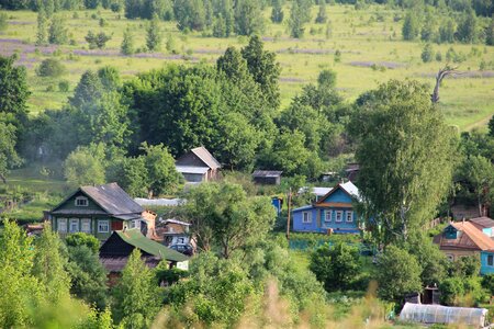 Countryside wooden house russia photo
