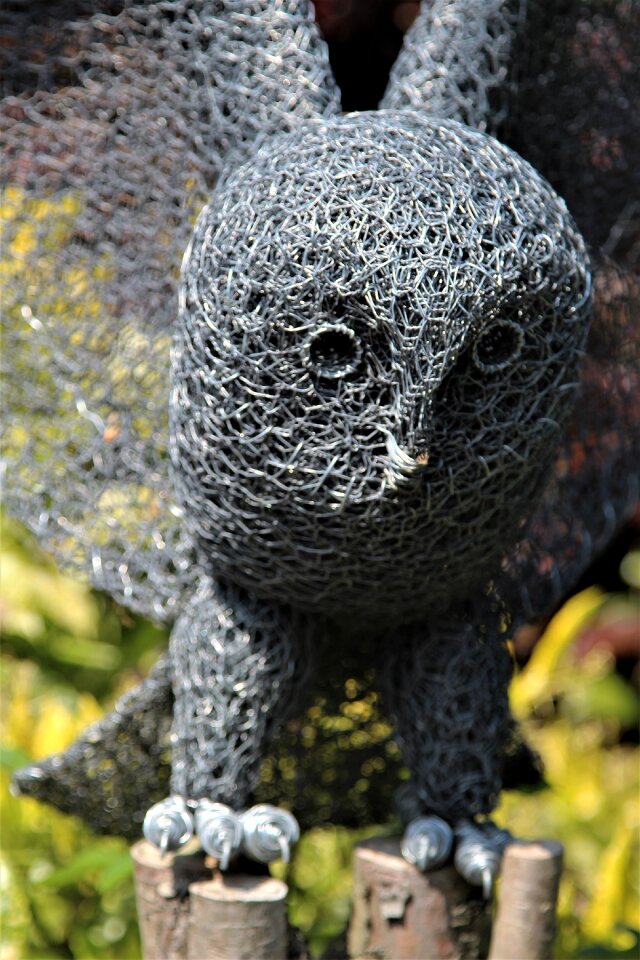 Garden ornament gray owl
