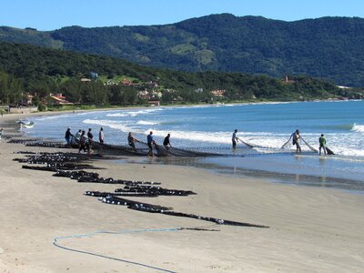 Beach brazil fishermen photo