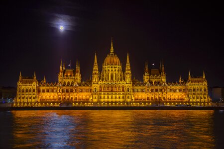 Hungarian parliament building building river photo