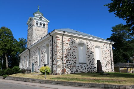 Stone church summer tourism photo