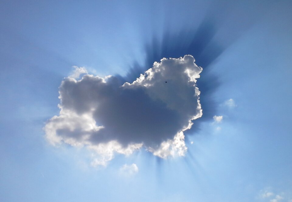 Blue cumulus clouds dramatic