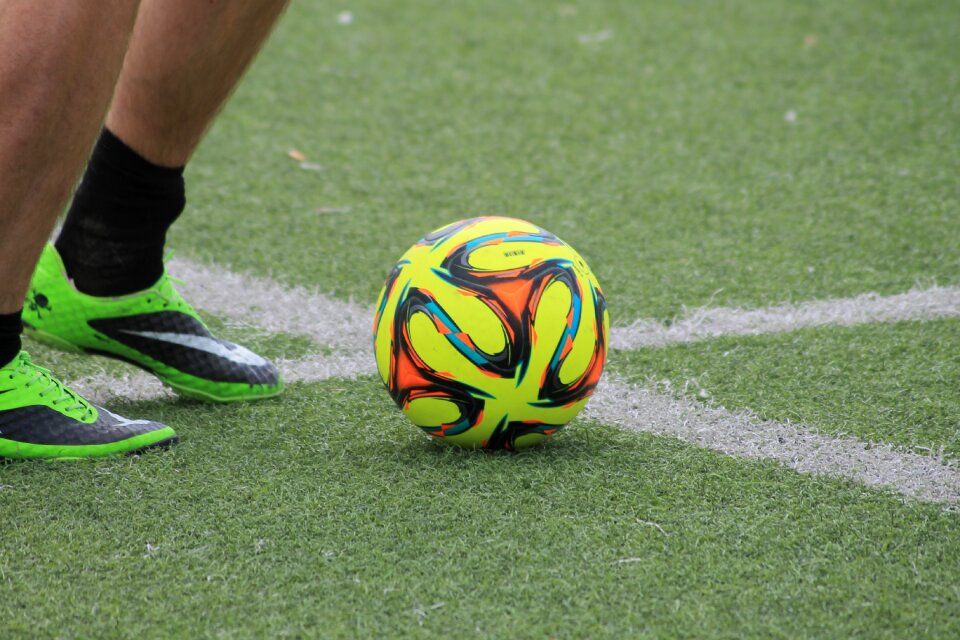 Soccer ball field play photo