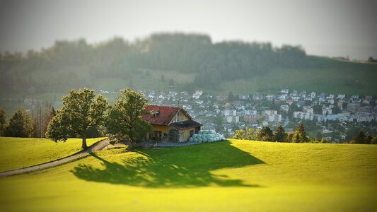 Panorama in the free landscape