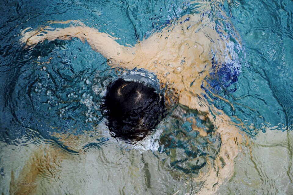 Underwater child kid swimming