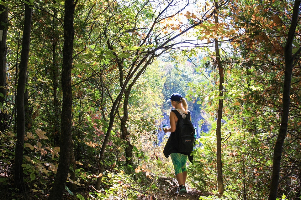 Nature girl trekking
