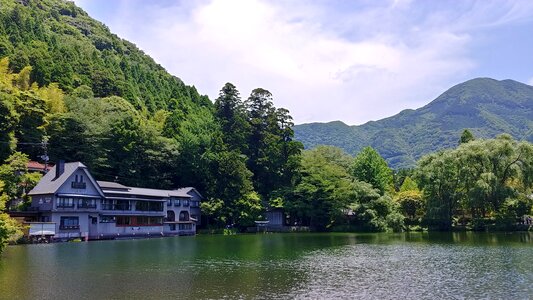 Landscape water old buildings