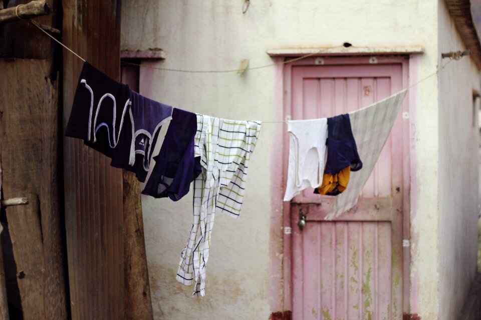 Clothing line pink door