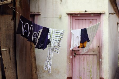 Clothing line pink door
