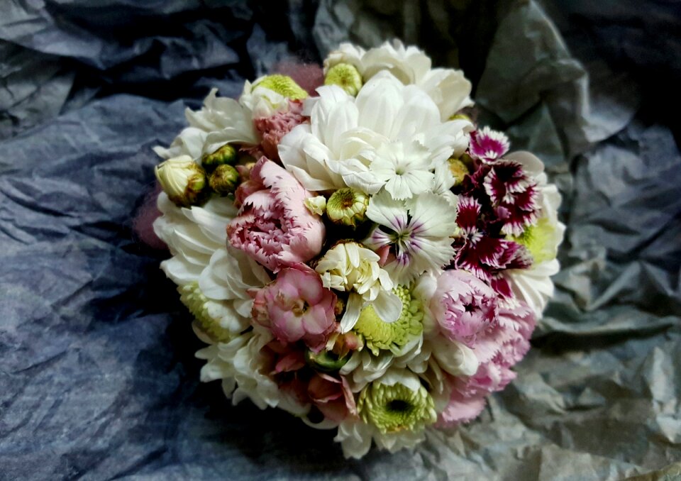 Pink green white