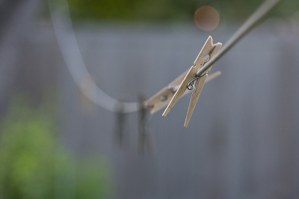 Line clothespin clothesline
