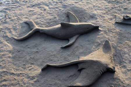 Shore sculpture sandcastle