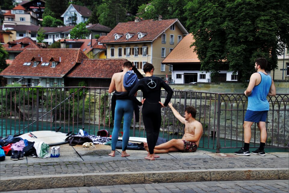 Extreme sports meeting place river