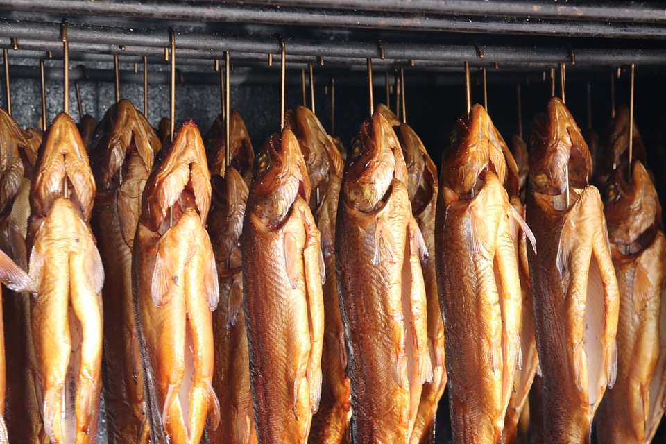 Smoked smoked trout fish festival