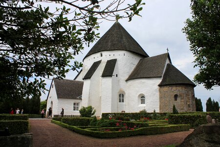 Round church white building