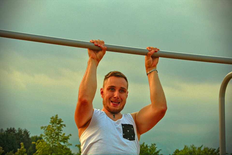 Man outdoor strength