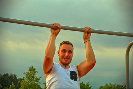 Man outdoor strength photo