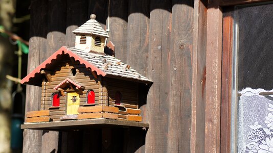 Aviary feeding place nesting box photo