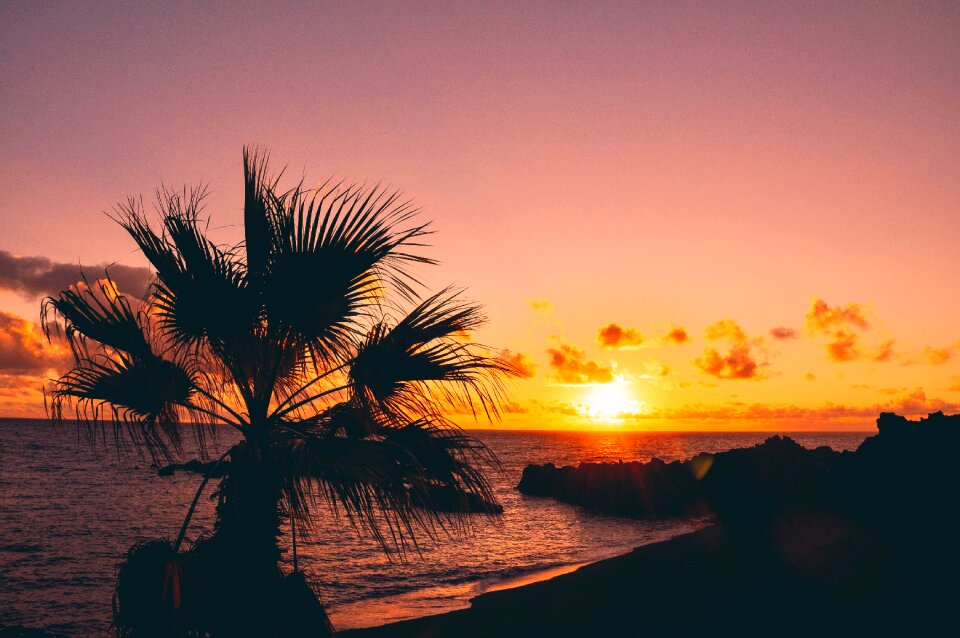 Beach sunrise sea