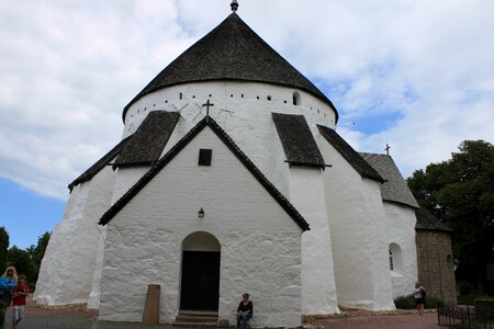 White building round church