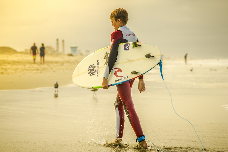 Boy sports water sports