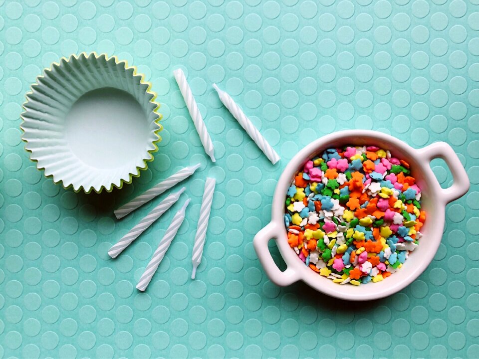 Birthday candles cupcake decoration