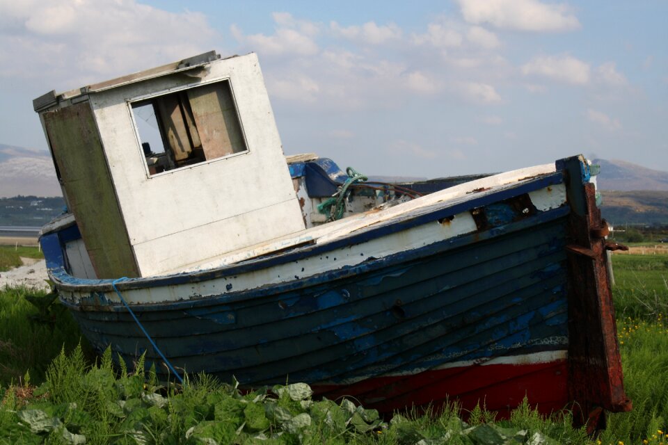 Meadow stranded boat
