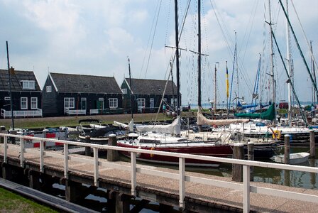 Sailboats cottages scaffolding