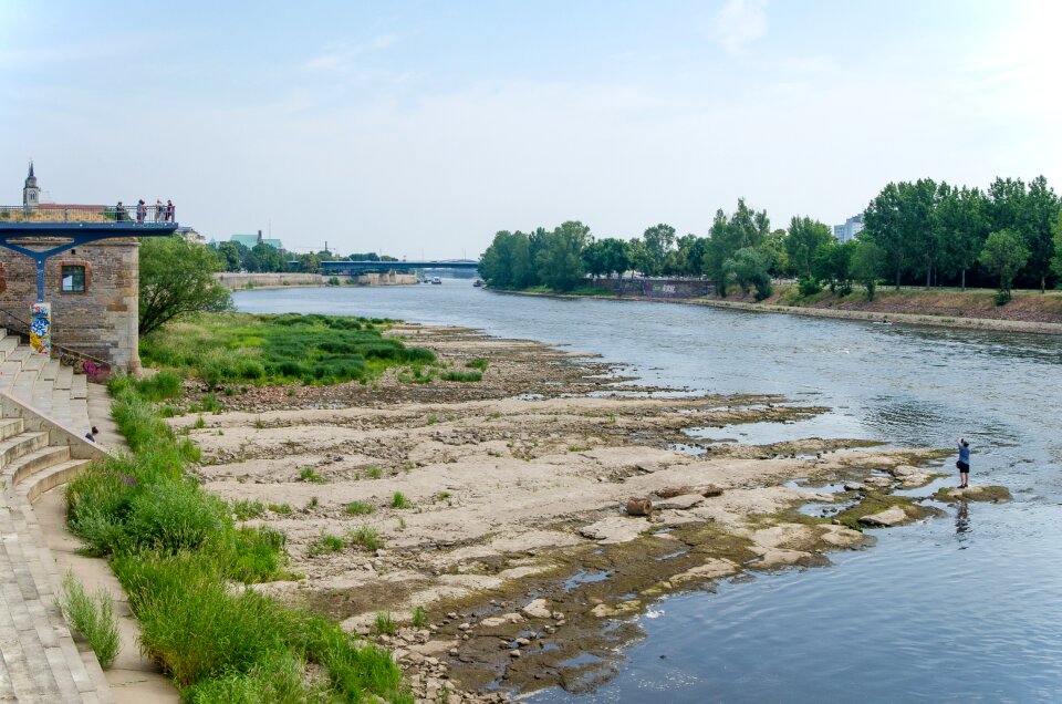 Low tide saxony-anhalt elbpromenade